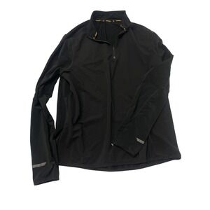 Champion Running Jacket Quarter Zip Black Reflective Athletic Men XL